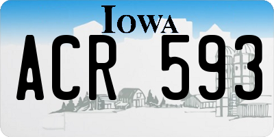IA license plate ACR593