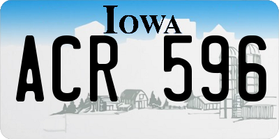 IA license plate ACR596