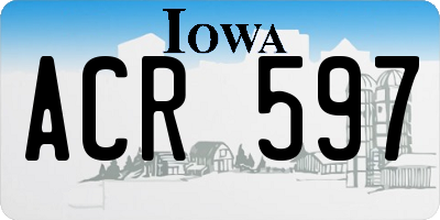 IA license plate ACR597