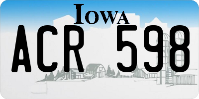 IA license plate ACR598