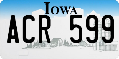 IA license plate ACR599