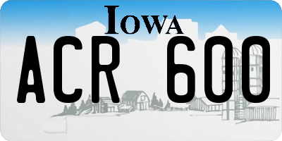 IA license plate ACR600
