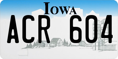 IA license plate ACR604