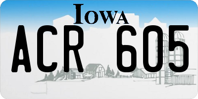 IA license plate ACR605