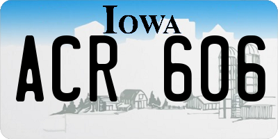 IA license plate ACR606