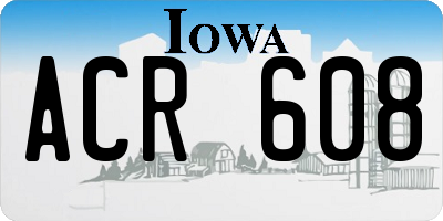 IA license plate ACR608