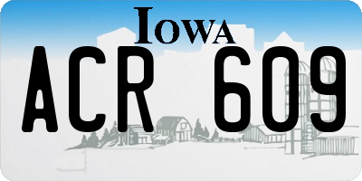 IA license plate ACR609