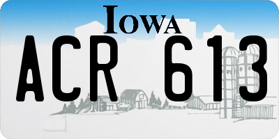 IA license plate ACR613