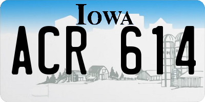 IA license plate ACR614