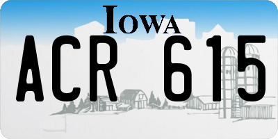 IA license plate ACR615
