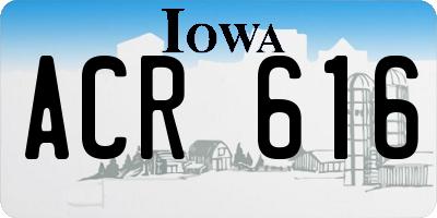 IA license plate ACR616