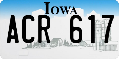 IA license plate ACR617