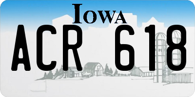 IA license plate ACR618