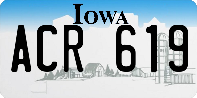 IA license plate ACR619
