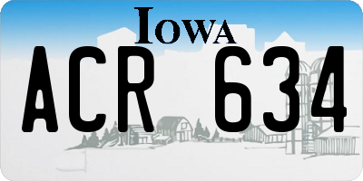 IA license plate ACR634