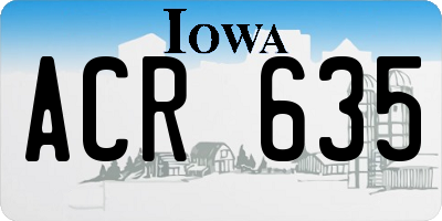 IA license plate ACR635