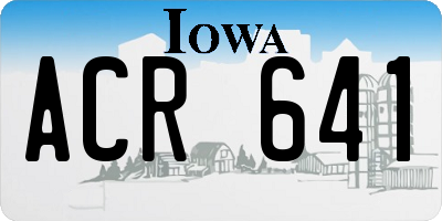 IA license plate ACR641