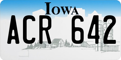 IA license plate ACR642