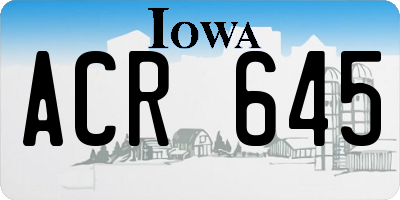IA license plate ACR645