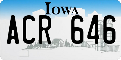 IA license plate ACR646