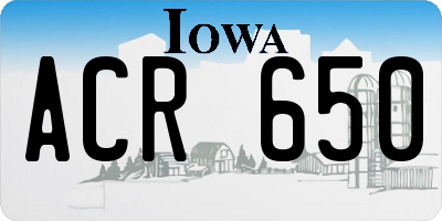 IA license plate ACR650