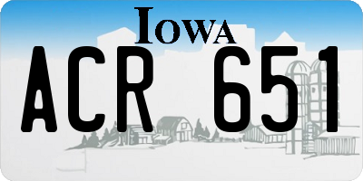 IA license plate ACR651