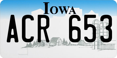 IA license plate ACR653