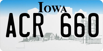 IA license plate ACR660