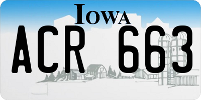 IA license plate ACR663