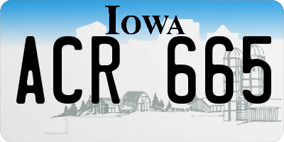 IA license plate ACR665