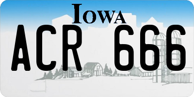 IA license plate ACR666