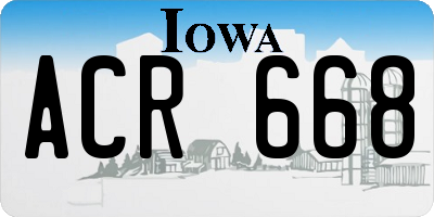 IA license plate ACR668