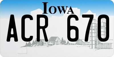 IA license plate ACR670