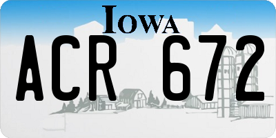 IA license plate ACR672