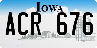 IA license plate ACR676