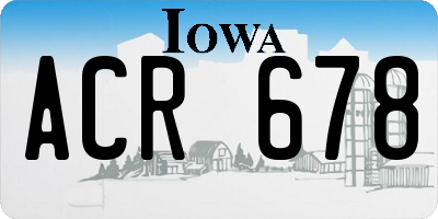IA license plate ACR678