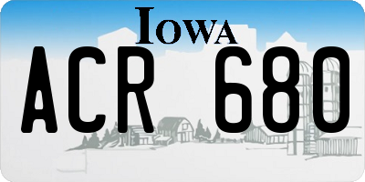 IA license plate ACR680