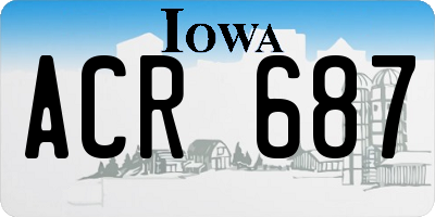 IA license plate ACR687