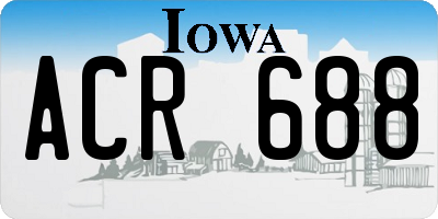 IA license plate ACR688