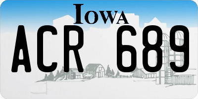 IA license plate ACR689