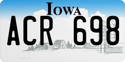 IA license plate ACR698