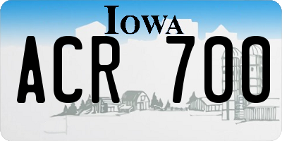 IA license plate ACR700