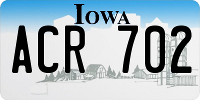 IA license plate ACR702
