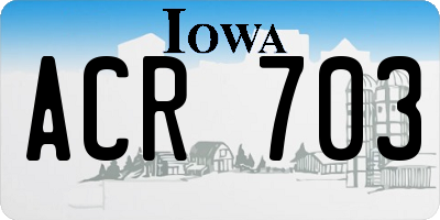 IA license plate ACR703