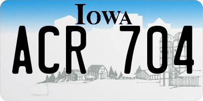 IA license plate ACR704