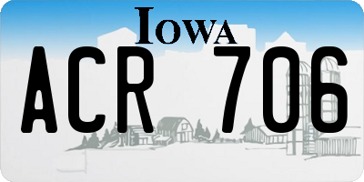 IA license plate ACR706
