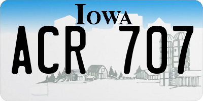 IA license plate ACR707