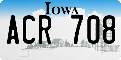 IA license plate ACR708