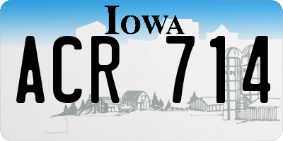 IA license plate ACR714