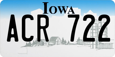 IA license plate ACR722